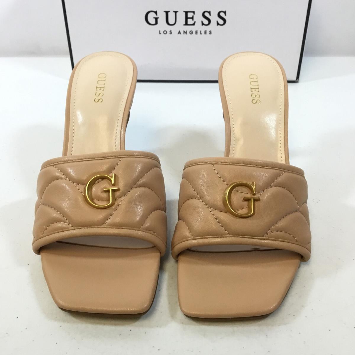 Guess Los Angeles Yana Womens Light Natural Heeled Mules Size 6.5 M