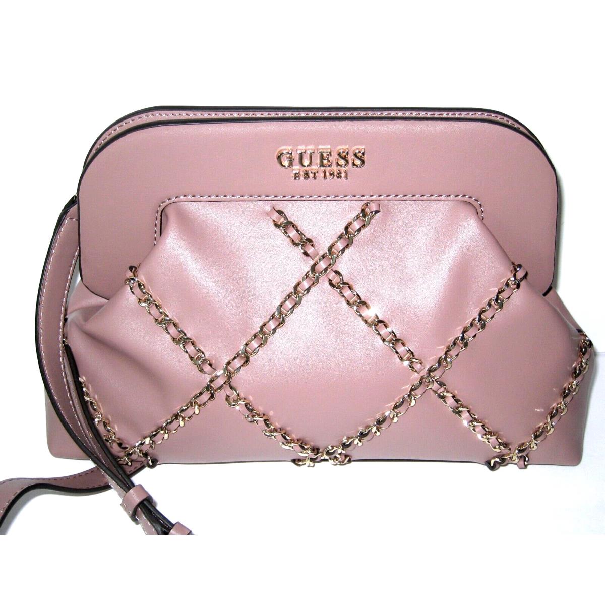 Guess Abey Crossbody Leather Shoulder Handbag Rosewood Color