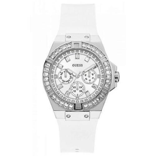 Women`s Guess White Crystallized Multifunction Watch GW0118L3