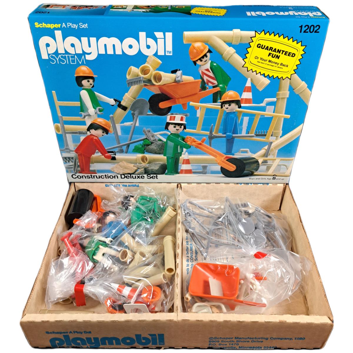 Vintage 80s Toy Playmobil 1202 Construction Deluxe Set Schaper c1980