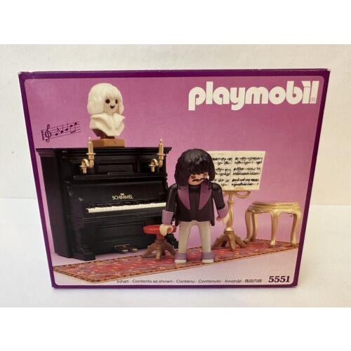 Vintage Playmobil 5551 Pianist Victorian Piano Pink Box Vintage 1989