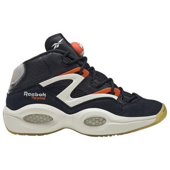 Men Reebok Question Pump Basketball Shoes Size 9 Black White Orange H06496