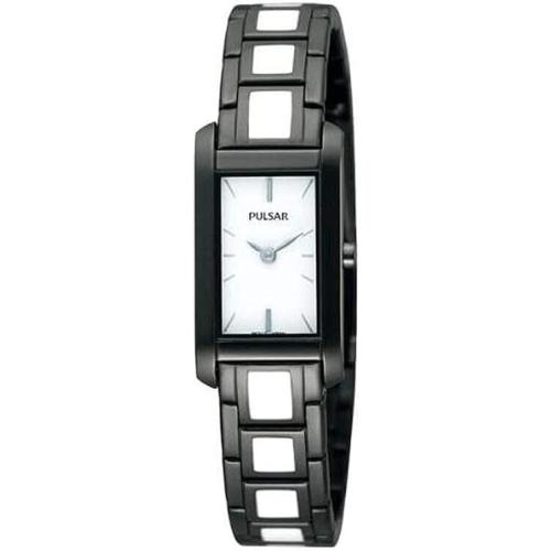 Pulsar Fashion Steel and Black and White Enamel Women`s Watch PEGF71