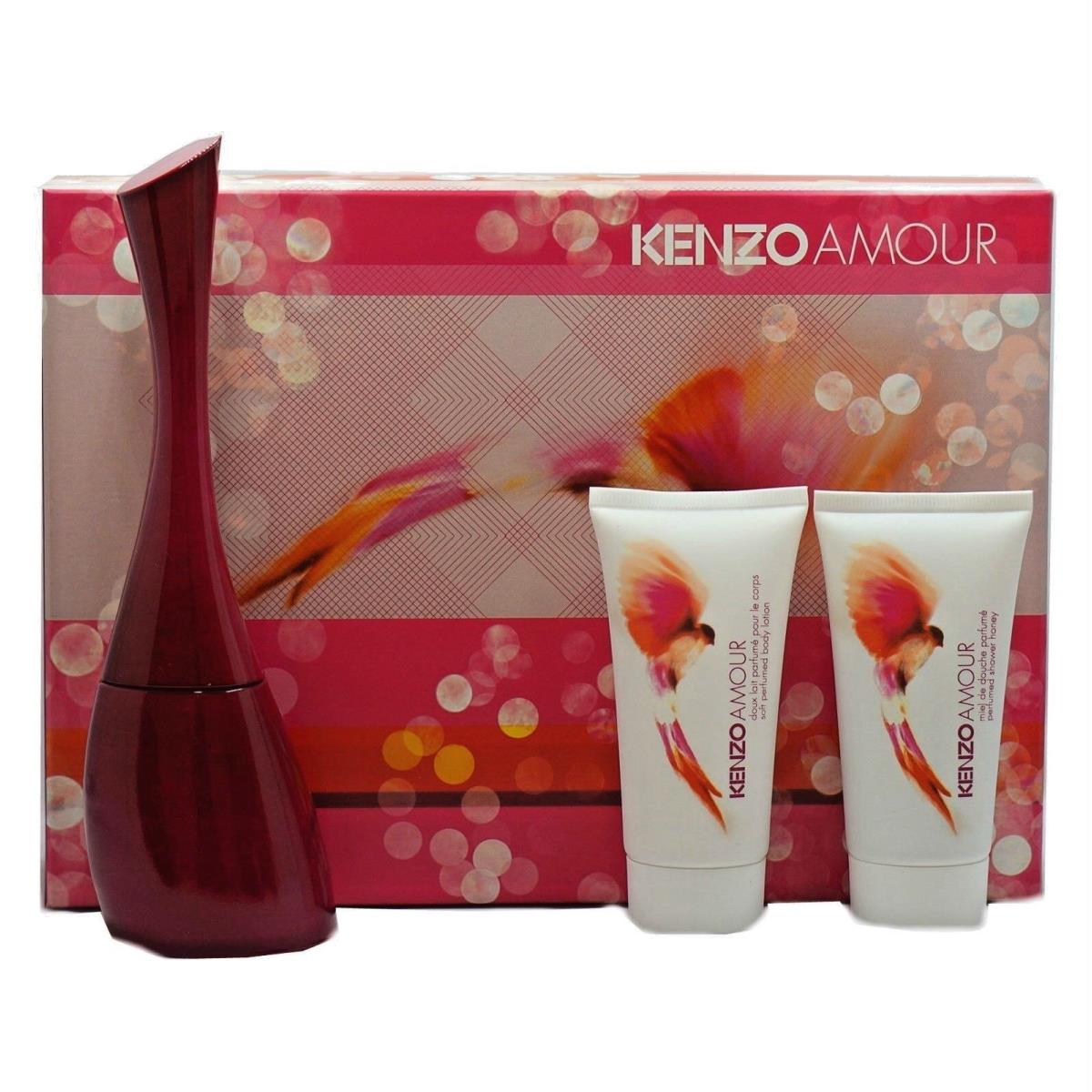 Kenzo Amour 3 Piece Gift Set Eau DE Parfum Natural Spray 50ML NIB-K87410010