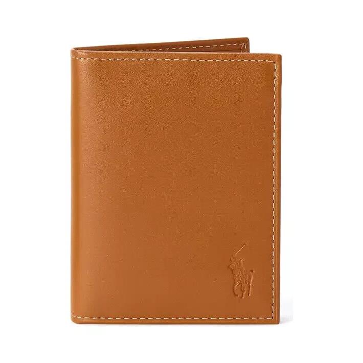 Polo Ralph Lauren Men S Leather Billfold ID Flip Wallet Brown 4059137270002-NWT