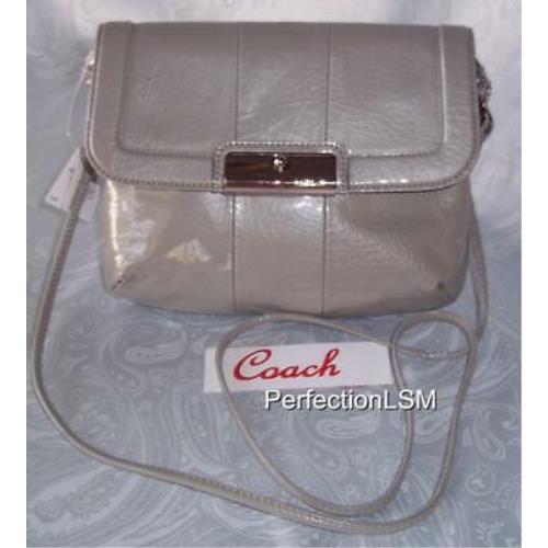 Coach Kristin Patent Leather Crossbody/clutch 45369 Grey-hot Color Trend