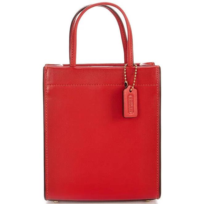 Coach Glovetanned Leather Mini Cashin Tote Sport Red C4828