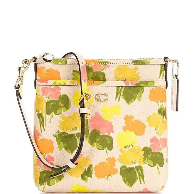 Coach Floral Printed Leather Kitt Crossbody