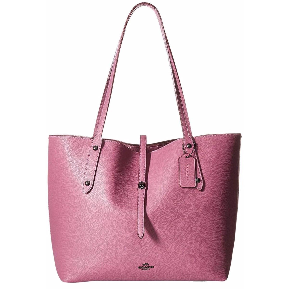 Coach Pebbled Leather Market Tote Light Rose