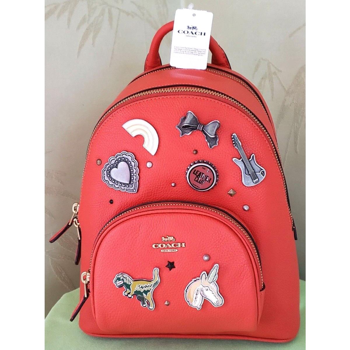 Coach Carrie Backpack 23 W/souvenir 7 Pin Customization:nwt Mango 1-OF-A-KIND