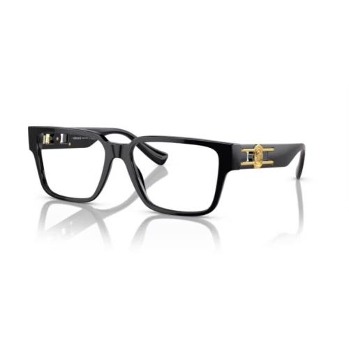 Versace 0VE3346F GB1 Black/clear Rectangle Men`s Eyeglasses