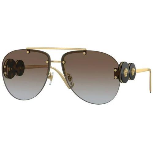 VE2250 1488/89 Versace Aviator Mod 2250 Sunglasses Versace VE2250 148889 - Frame: Gold, Lens: Brown