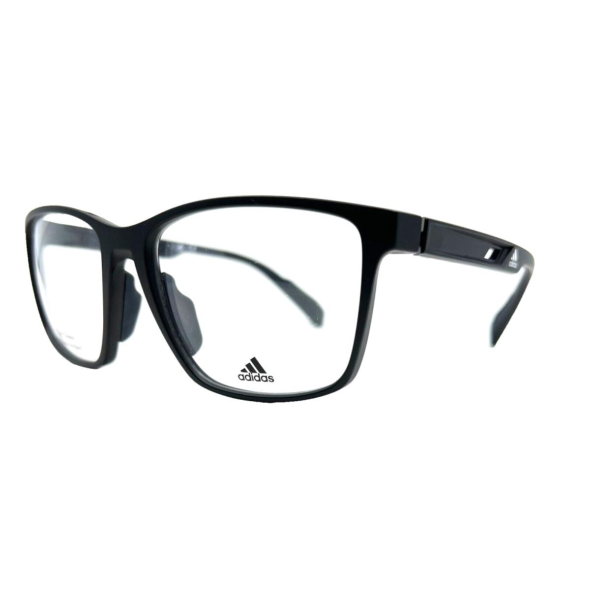 Adidas Sport SP5008 002 56/17/140 - Black - Eyeglasses Case - Frame: Black, Front Frame: Matte Black, Temple: Matte Black w/ Silver Adidas Logo