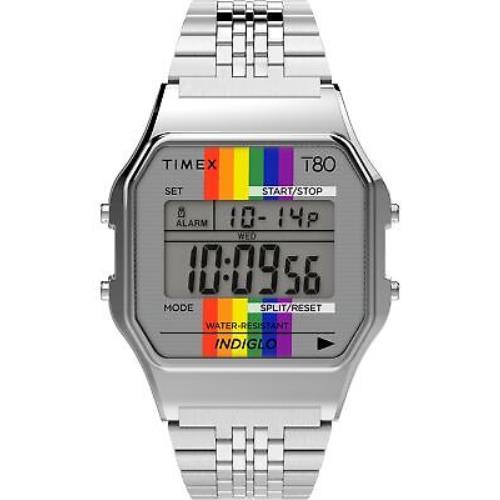 Timex T80 TW2U70700 Unisex Digital Chronograph Watch Metal Bracelet