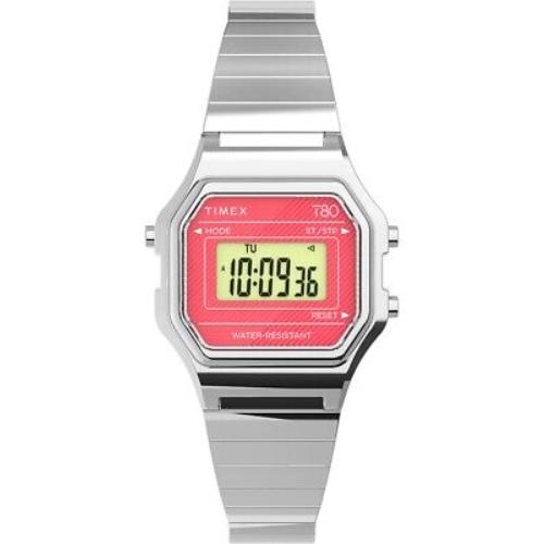 Timex T80 TW2U94200 Women`s Digital Chronograph Watch Metal Bracelet