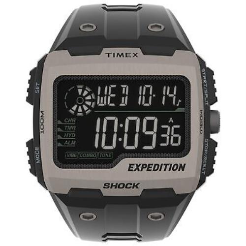 Timex Men`s Expedition Grid Shock 50mm Quartz Resin Strap Black 16 Casual