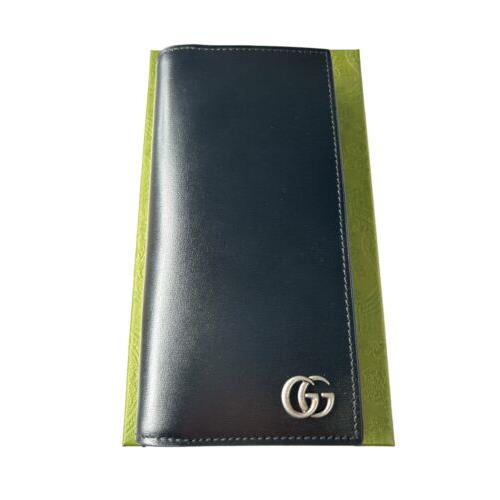 Gucci GG Marmont Leather Black Long Wallet Smooth 428740