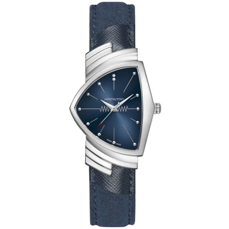 Hamilton Ventura Quartz Blue Dial Fabric Strap Women`s Watch H24411942 - Face: Blue, Dial: Blue, Band: Blue