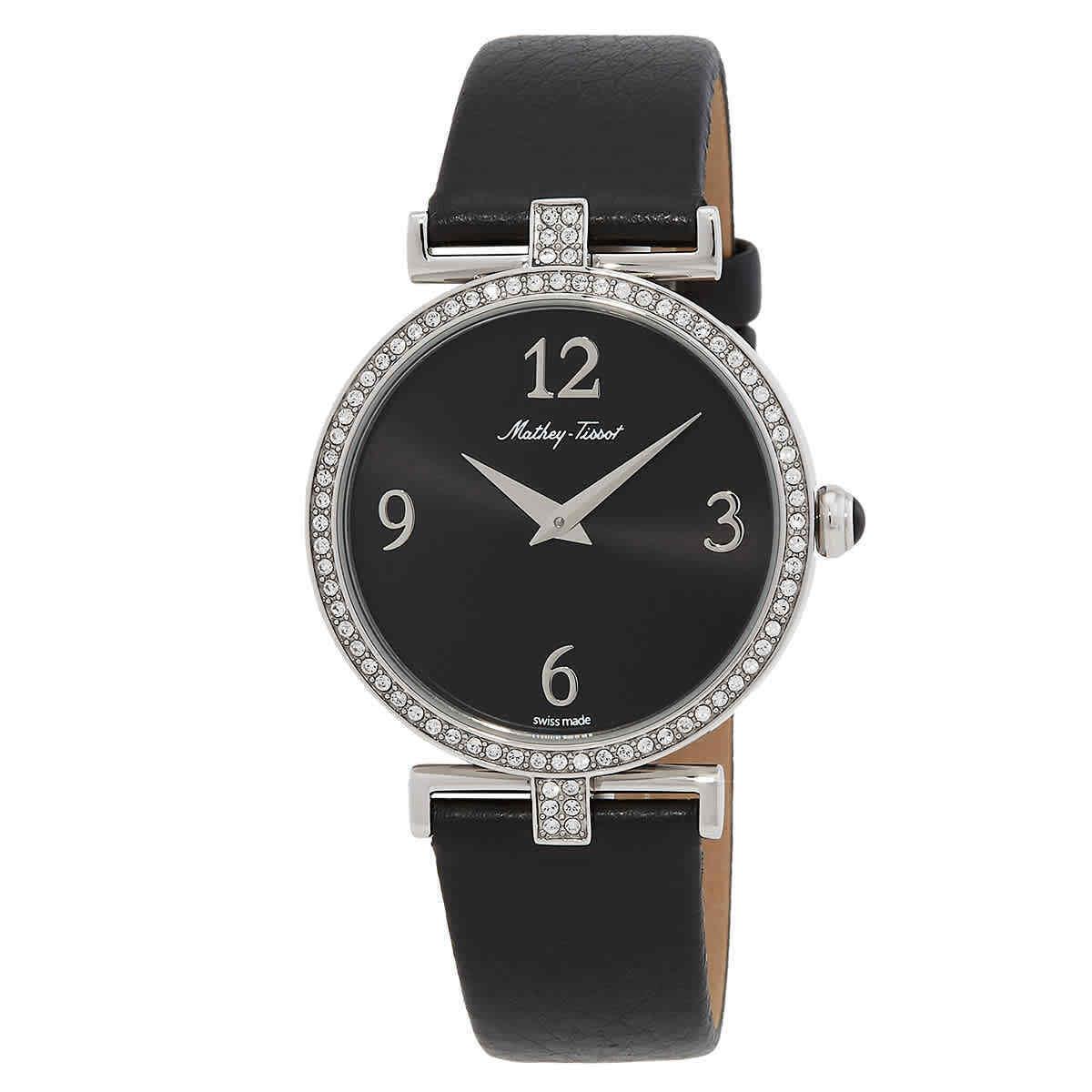 Mathey-tissot Gaia Quartz Black Dial Ladies Watch D587QAN