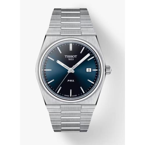 Tissot Prx Quartz Blue Dial Men`s Stainless Steel Bracelet T1374101104100