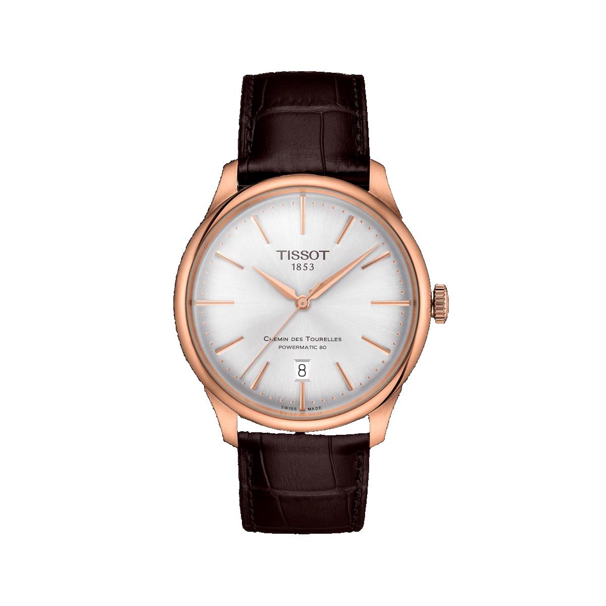 Tissot Chemin Des Tourelles Powermatic 80 Rose Gold 39mm Watch T1398073603100