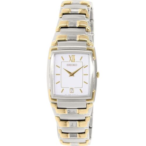 Seiko White Dial Stainless Steel Men`s Watch SKP250