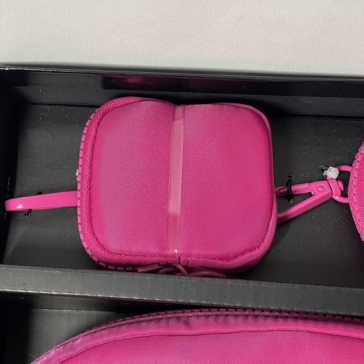 Steve Madden Fanny Belt Waist Bag 2 Mini Pouches Set Bright Hot Pink Zip