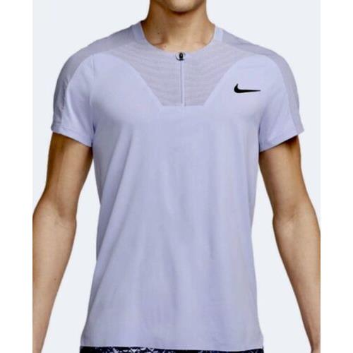 Nike Advantage Slam Dri Fit Adv Slim Fit Oxygen Purple Tennis Polo Shirt Mens M