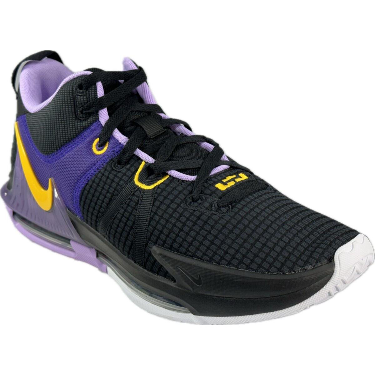 Nike Men`s Lebron Witness 7 Black/univ.gold Basketball Shoes DM1123-002 - Black/University Gold-Lilac