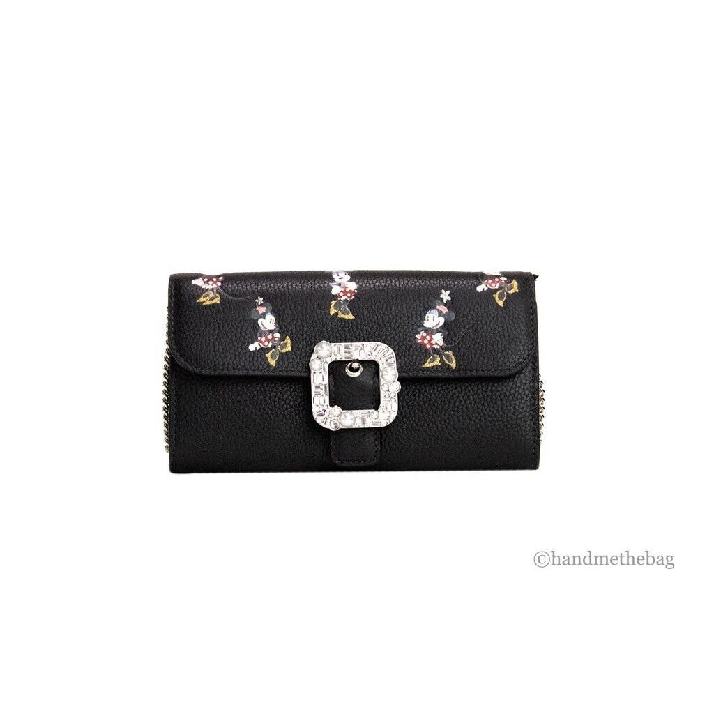 Kate Spade X Disney K9760 Black Leather Minnie Mouse Wallet Crossbody Handbag