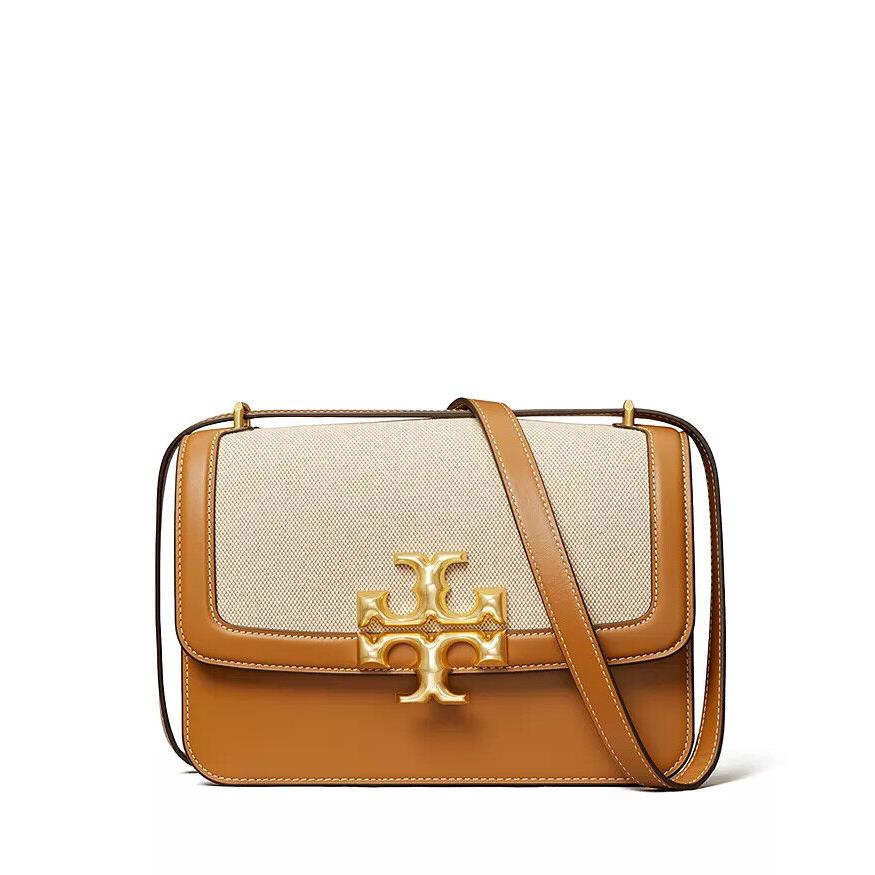 IN Platsic Tory Burch Elenor Canavas Leather Covertible Shoulder Bag