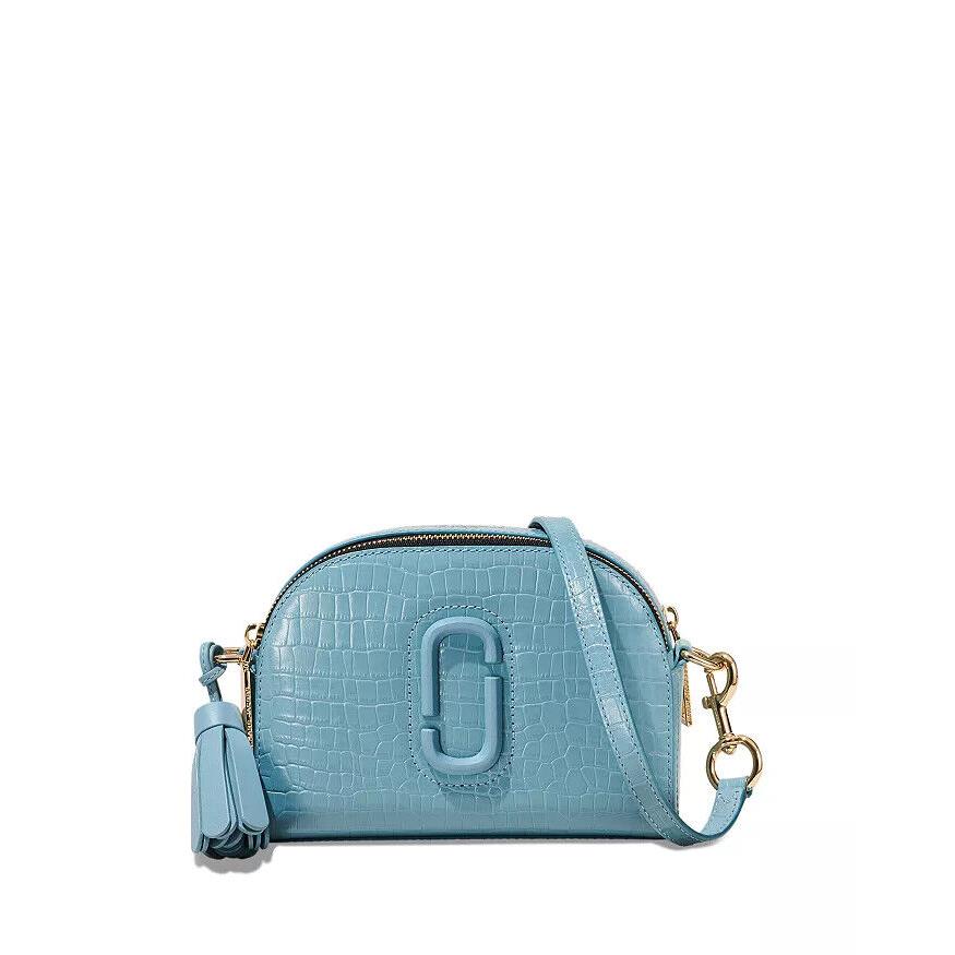 Marc By Marc Jacobs Shutter Camera Shoulder/crossbody Bag Embossed Stone Blue