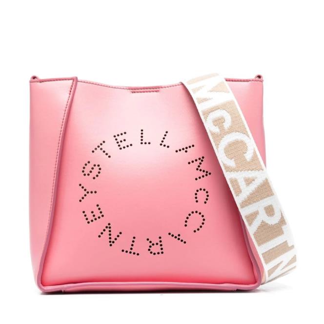 Stella Mccartney Logo Alter Napa Leather Crossbody In Bellini Rose