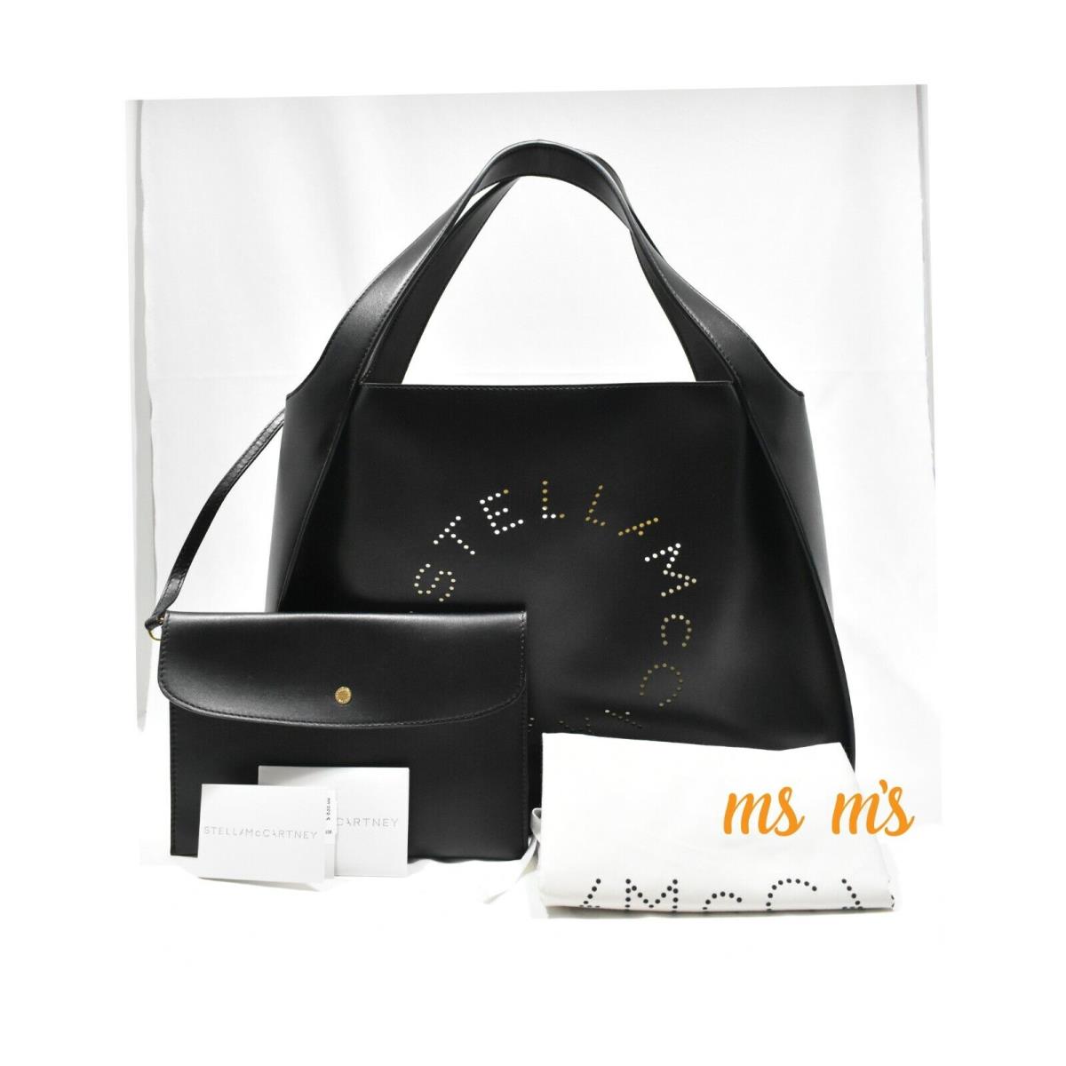 Stella Mccartney Black Leather Alter East West Perforated Tote Shopper