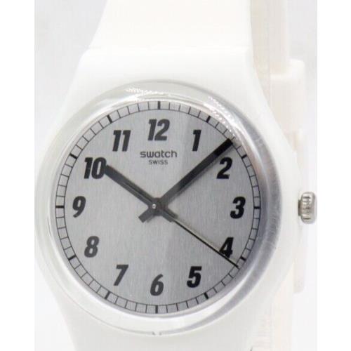 Swiss Swatch Originals Something White Silicone Watch 34mm GW194