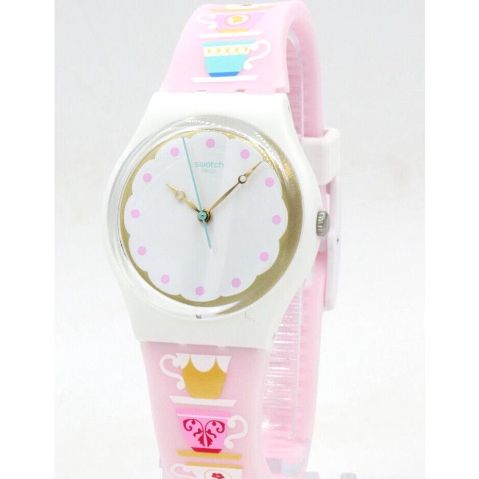 Swiss Swatch Originals High Tea Pink Silicone Women Watch GW191 34mm