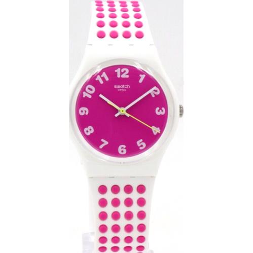 Swiss Swatch Originals Pinkdots Silicone Women Watch 34mm GW190