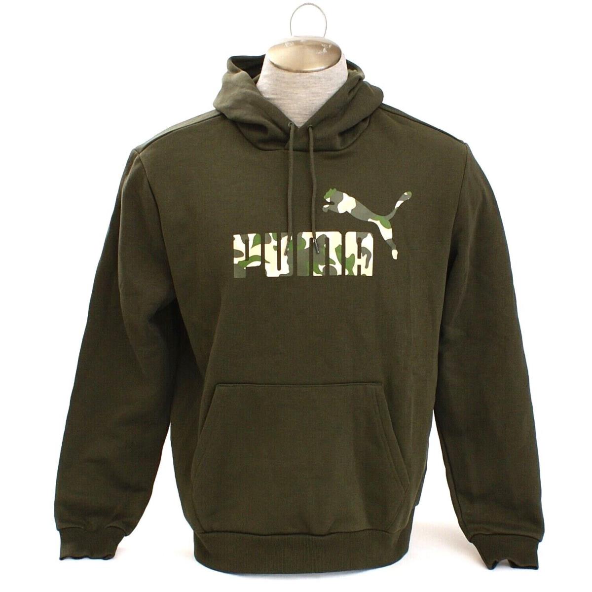 Puma Green Signature Logo Hooded Sweatshirt Hoodie Men`s L