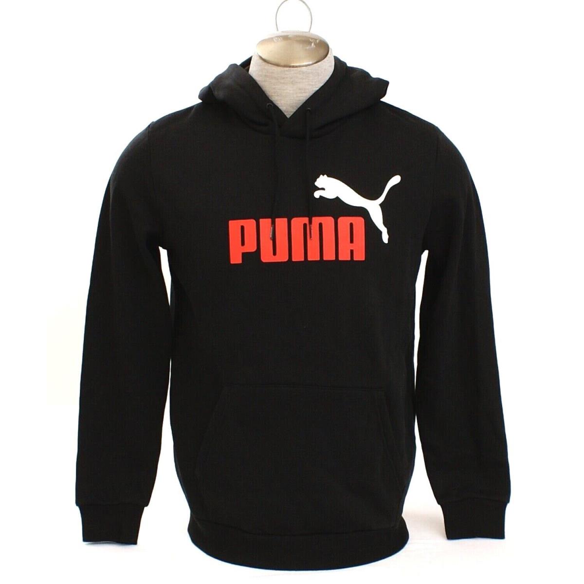 Puma Black Signature Logo Hooded Sweatshirt Hoodie Men`s M