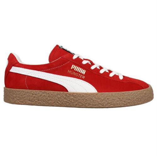 Puma Muenster Og Lace Up Mens Red Sneakers Casual Shoes 384218-02