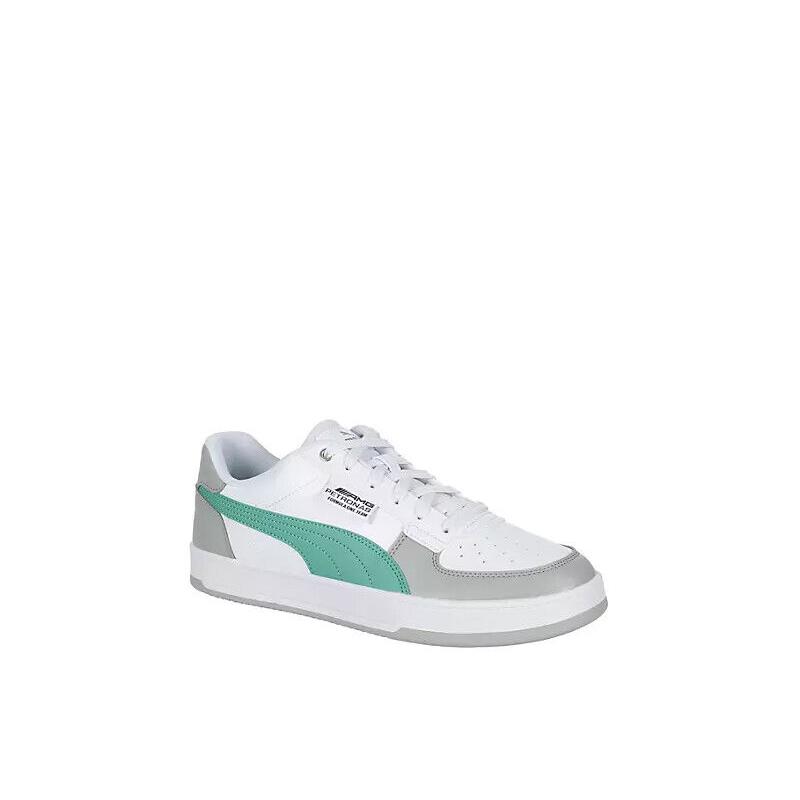 Puma Mens Caven 2.0 Casual Daily Comfort Walking Sneaker White/Gray/Teal Green