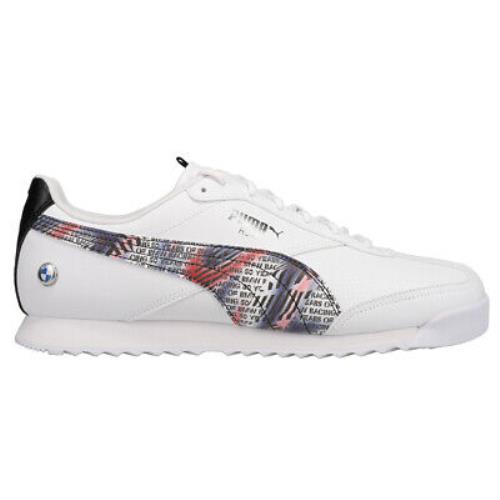 Puma Bmw M Motorsport Roma Via Lace Up Mens White Sneakers Casual Shoes 307238