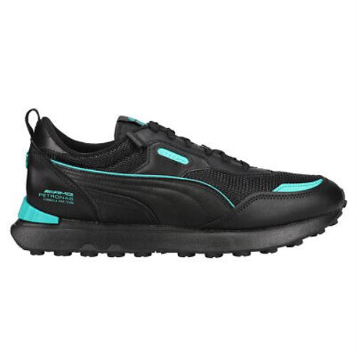 Puma Mapf1 Rider Fv Me Lace Up Mens Black Blue Sneakers Casual Shoes 30763601 - Black, Blue