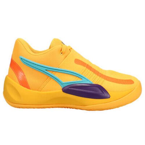 Puma Rise Nitro Basketball Mens Yellow Sneakers Athletic Shoes 37701201