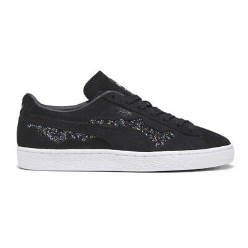 Puma Suede X Swarovski Glitter Lace Up Womens Black Sneakers Casual Shoes 39635 - Black