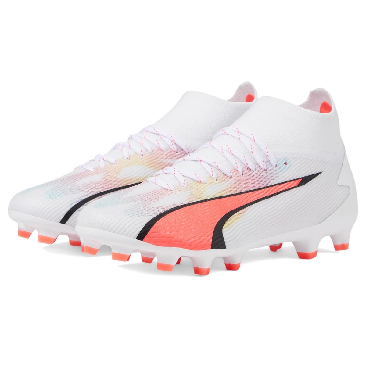 Puma Kids Ultra Pro Firm Ground/artificial Ground Little Kid/big Kid PUMA White/PUMA Black/Fire Orchid