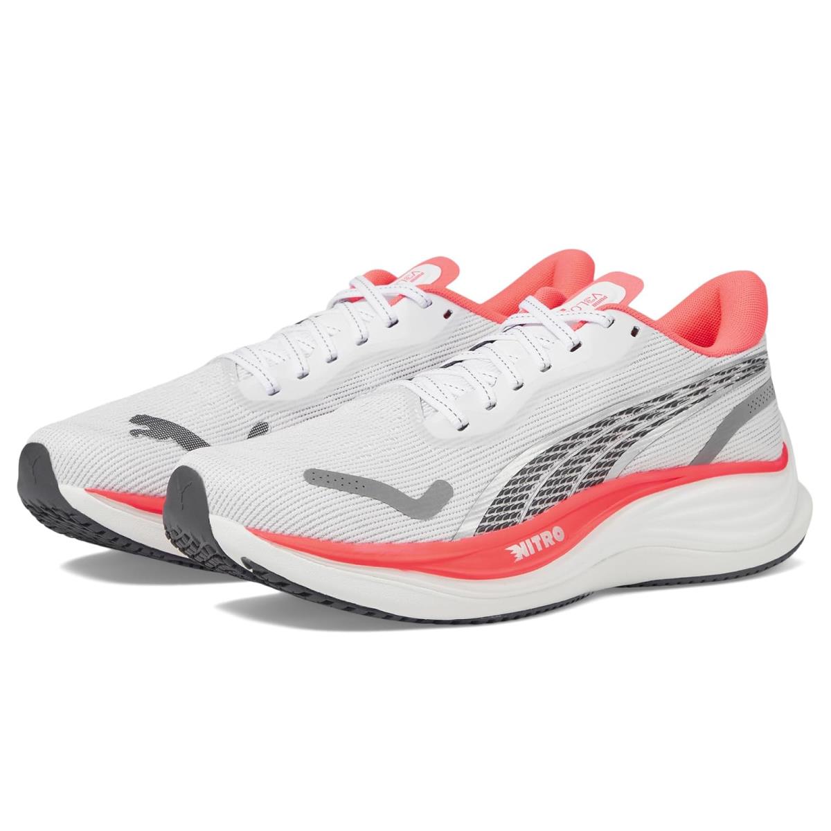 Woman`s Sneakers Athletic Shoes Puma Velocity Nitro 3 - Puma White/Sunset Glow