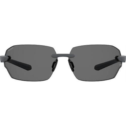 Under Armour UA Fire 2/G Rectangular Sunglasses Matte Gray Frame/polarized Lens