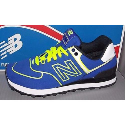 Womens New Balance WL 574 Neb in Colors Blue / Neon Yellow Size 6