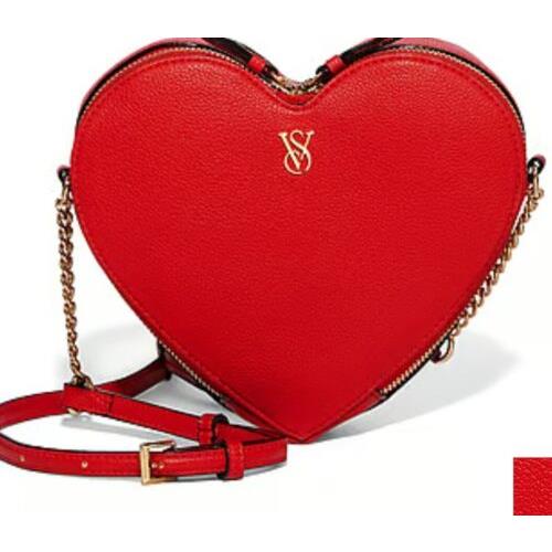 Victoria`s Secret Heart Shape Crossbody Bag. Bright Red. 2 Part Zipper
